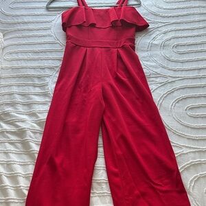 Elegant Red Girls Jumpsuit